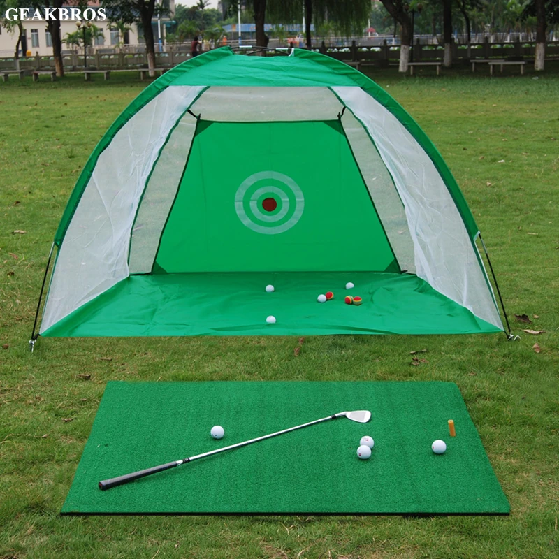 

Indoor Outdoor 1m /2m Foldable Golf Practice Net Golf Hitting Cage Garden Grassland Practice Tent Golf Training Aids Equipment
