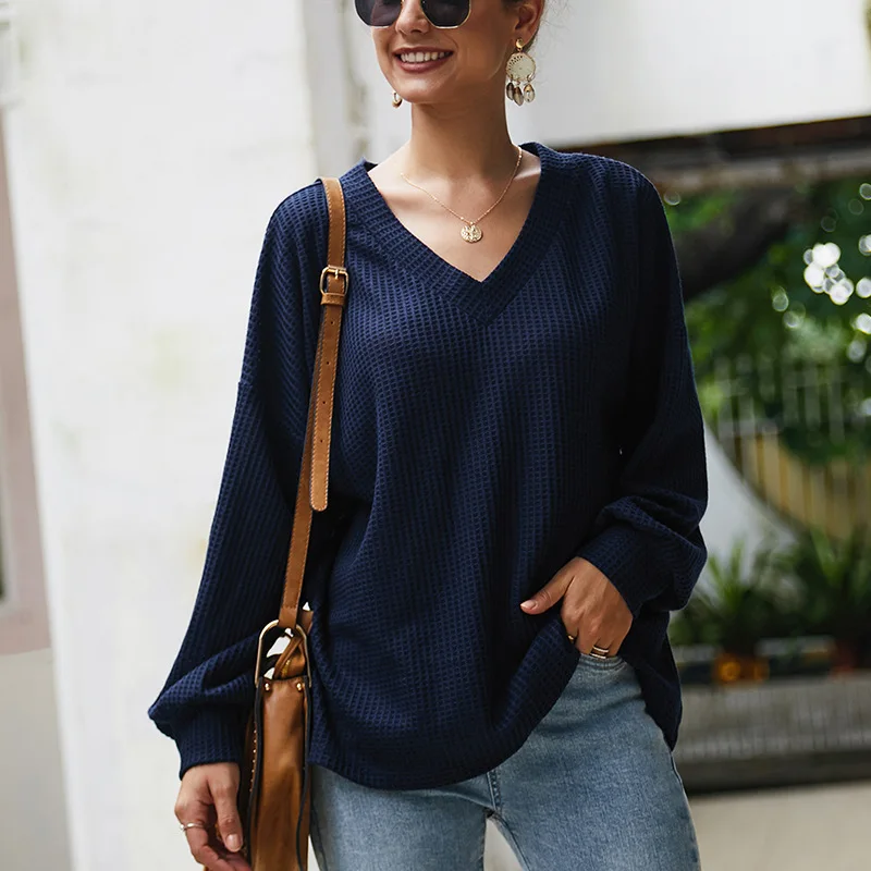 Autumn fashion tops large size women's 5XL 6XL 7XL 8XL 9XL sexy deep V-neck long-sleeved bust 138CM