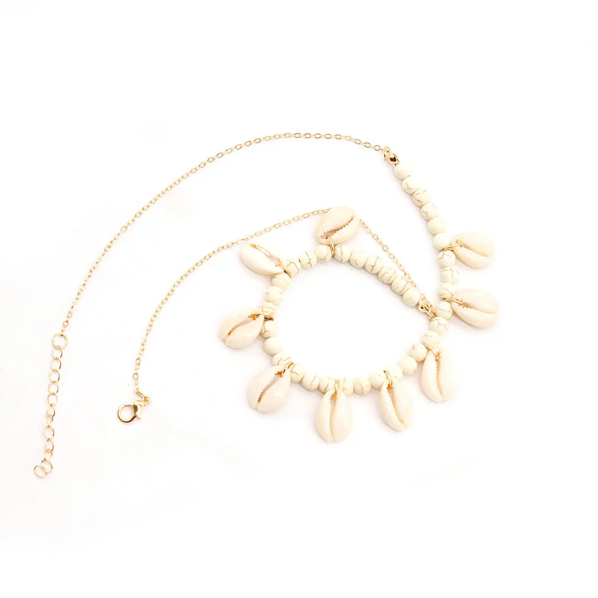 Fashion Natural Shell Pendant Long Chain Necklace Women Stone Beads Creative Choker Bohemian Jewelry | Украшения и аксессуары