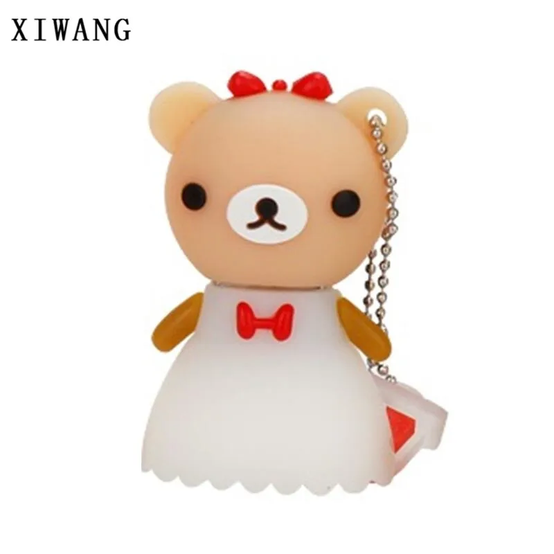 

USB flash drive 128gb cartoon wedding bear usb 2.0 4GB 8GB pendrive 16GB pen drive 32GB 64GB usb memory stick cute wedding gift