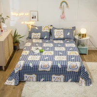 printed bed set linens 1pc flat bed sheet 2pc pillowcase plain home printed for single double bed twin queen king bedsheet