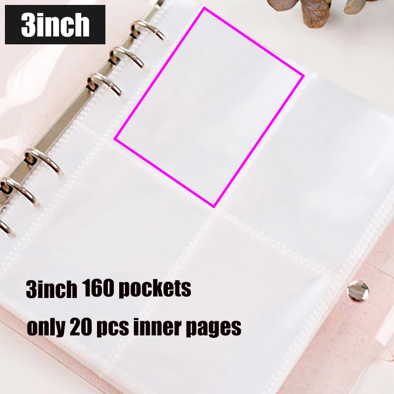 Альбом для фотографий прозрачный портативный держатель размером 3/5 дюйма с