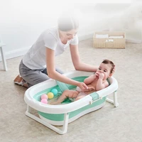 folding baby bath tub portable baby shower tubs with non slip cushion eco friendly newborn bathtub safe adjustable kids bathtub