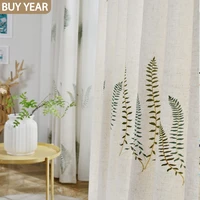 korean style curtains for living dining room bedroom pastoral embroidery fabric curtains tulle finished product french window