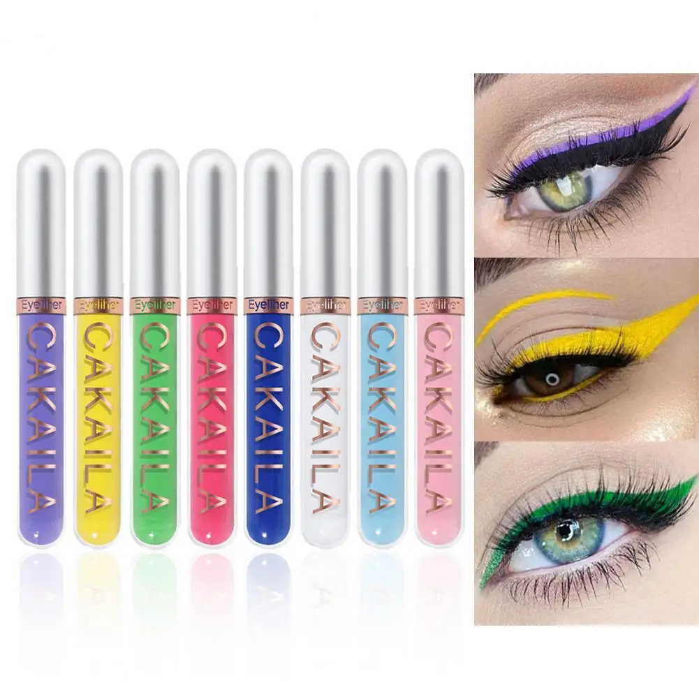 

2.5ML 8Pcs CAKAILA Eye Liner Waterproof Multifunctional High Color Rendering Glitter Liquid Eyeliner Pen for Dressing Room
