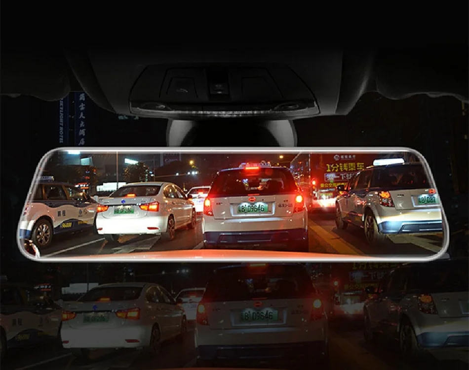 Супер ночное видение 1296P Автомобильное зеркало заднего вида авто рекордер зеркало заднего вида цифровой видеорегистратор двойной объектив Registratory