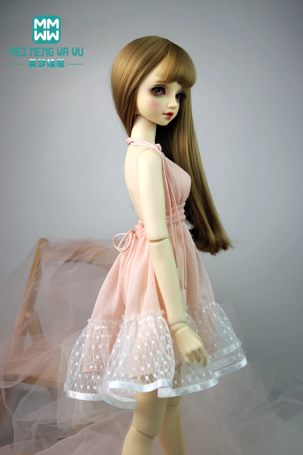Одежда для кукол BJD модная розовая униформа юбка на подтяжках 58-60 см 1/3 шарнирная