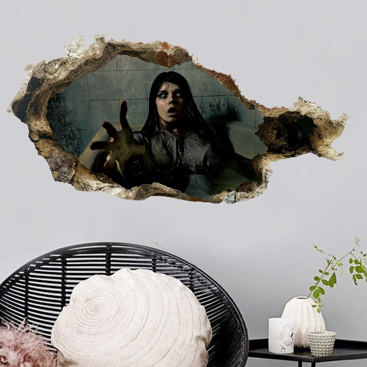 Горячая Хэллоуин Zom bie гостиная спальня настенные наклейки бытовые 3d сломанные