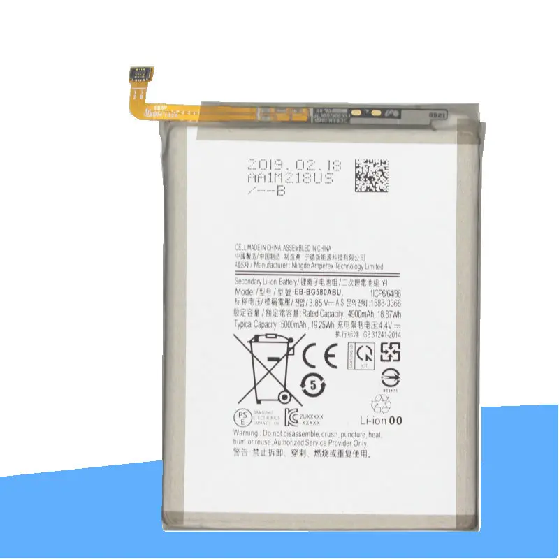 ISkyamS 1x4900 mAh запасная батарея EB-BG580ABU для samsung Galaxy M20 M30 SM-M205F Оригинальная батарея для телефона