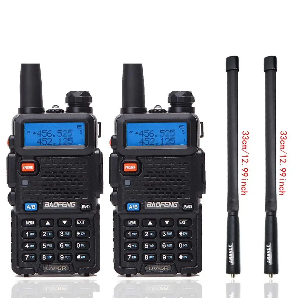 

2 шт., портативная рация BaoFeng, два диапазона VHF/UV-5R & 400-520 МГц