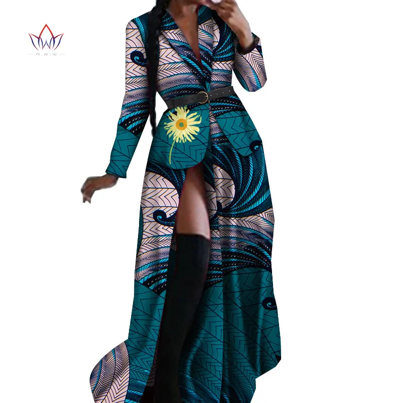 African Print Tops And Long Skirt For Women 2 Pieces Set African Skirt Suits Full Sleeve Bazin Riche Plus Size Skirt Set WY6401