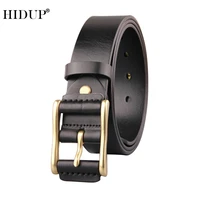 hidup mens retro styles leather cover brass pin buckle metal belt top quality design cow cowhide belts jeans accessories nwj945