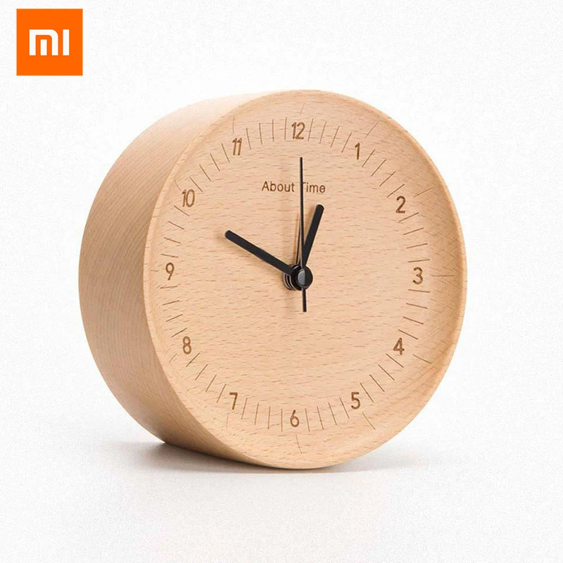 Xiaomi Mute Logs Деревянный Будильник качество модные небольшие настольные часы с