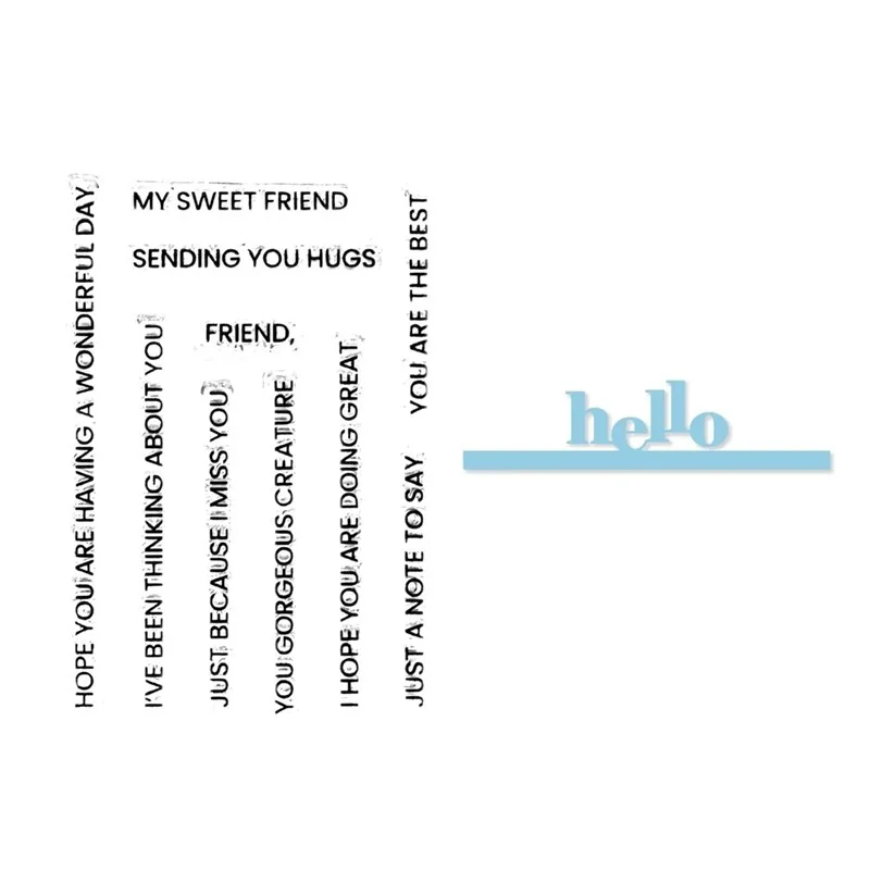 

Clear Stamps for 2021 New Scrapbooking Paper Making Hello Words Cutting Dies Set Embossing Frames Card Craft