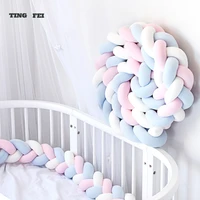 200 cm 3 strands nursery cradle protector baby bedding room decor baby crib bumper knotted bed bumper crib playpen for baby