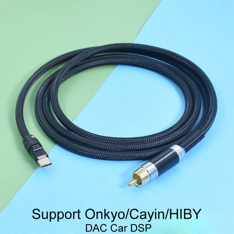 Cable Coaxial 6N OCC USB/Tipo C tipo C a RCA AES 75ohm...
