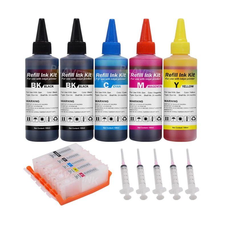 Чернила Plavetink 500 мл + чернильный картридж PGI570 CLI571 для Canon PGI 570 CLI 571 XL PIXMA Silver MG7750 MG7751