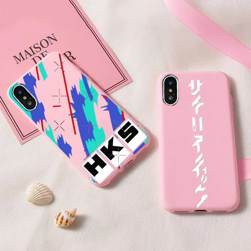 

HKS Japan AE86 Cool Phone Case For IPhone 6 6s 7 8 Plus X Xs Xr Xsmax 11 12 Pro Promax 12mini Candy Pink Silicone Cover