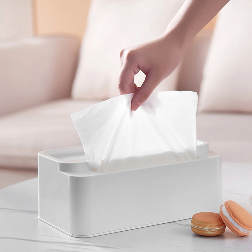 Прямоугольная коробка для салфеток кухни гостиной хранения простой белый