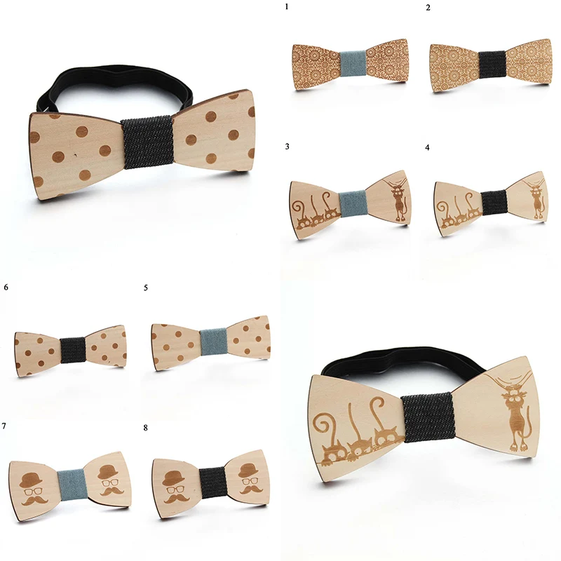 

Men Collar Accessories Smooth Beautiful Fashion Bowknot Wooden Tie Wood Bow Ties Fashion Collar Flower Creative Jewelry Hot