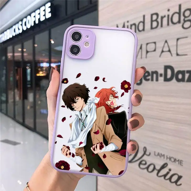 

apan anime bungou stray dogs Dazai Phone Case Matte Transparent for iPhone 7 8 11 12 s mini pro X XS XR MAX Plus cover funda