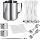 Изготовление свечей набор инструментов из нержавеющей стали плавильной восковая чашка со шкалой сердцевина из хлопчатобумажной пряжи для DIY ручной работы воск для ароматерапии лист инструмент