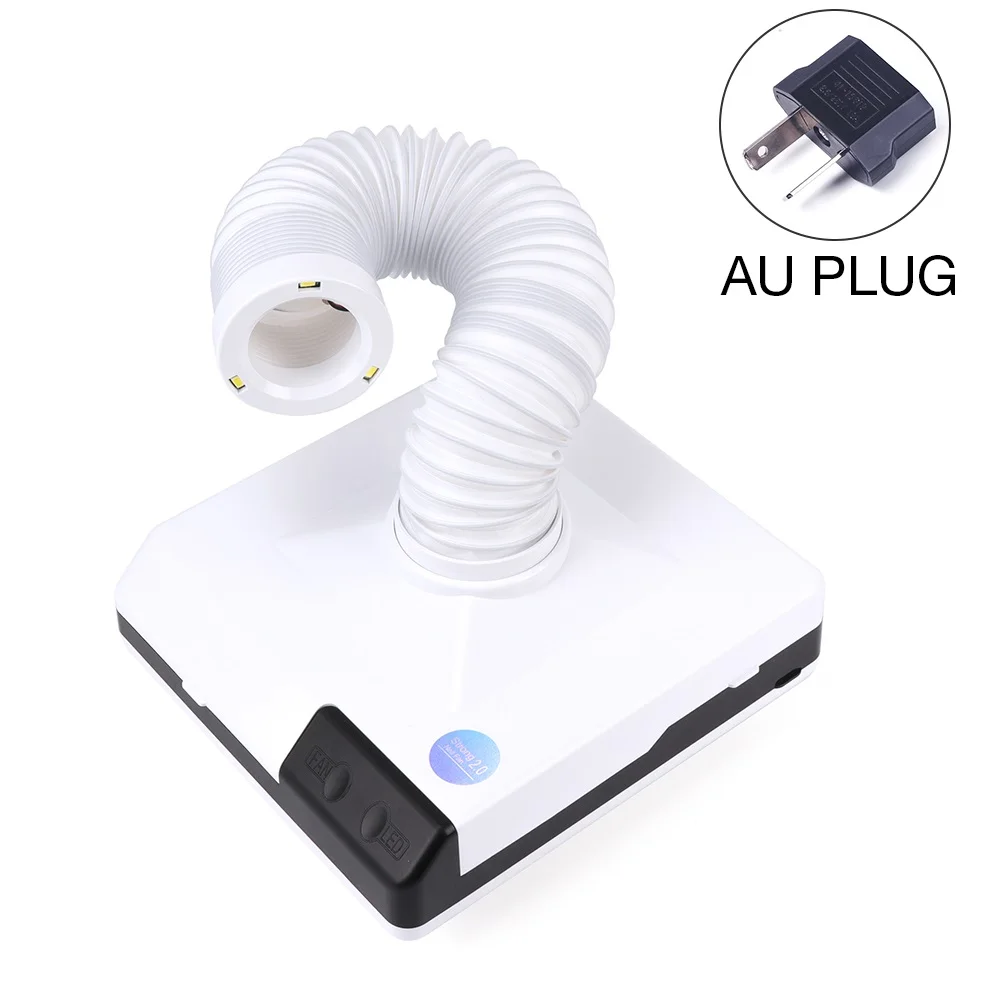 AU Plug 60 Вт сильный гвоздь пылесборник всасывающий пылесборник выдвижной локоть дизайн вентилятор пылесос ногтей маникюр пылесборник - Цвет: AU Plug