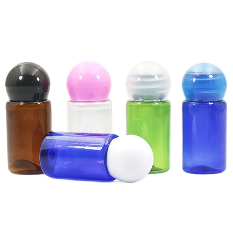 

Empty Plastic Bottle 10ml Cosmetic Container Sphercial Cover Plastic Bottle Empty Circular Packaging Refillable Bottle 10ml50pcs