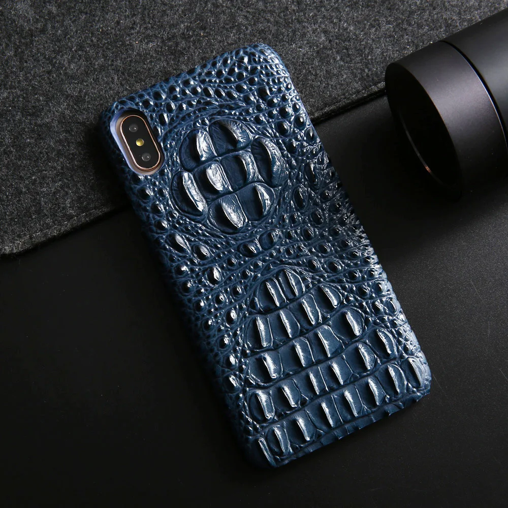

Applicable to iPhone Iphone12 Mobile Phone Case Crocodile Head Cowhide Rear Case IPhoneX XR 8plus Mobile Phone Case