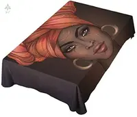 African American Woman Tablecloth Rectangle Table Cover For Dining Kitchen Parties