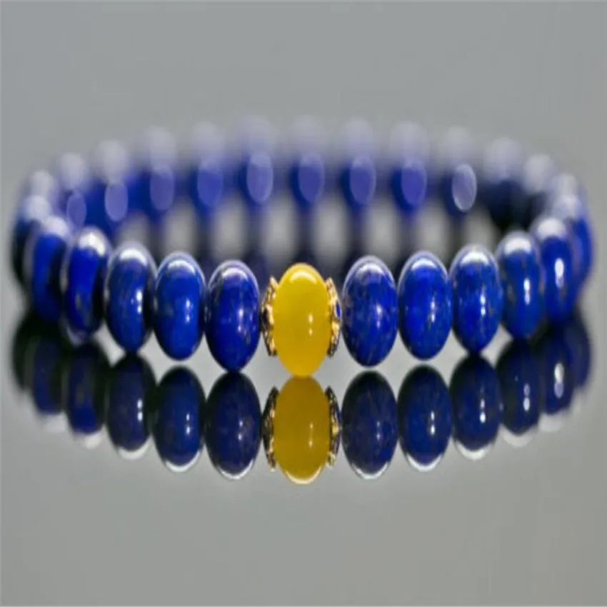 8 мм топаз лазурь драгоценный камень мала стрейч браслет бусины монах медитация