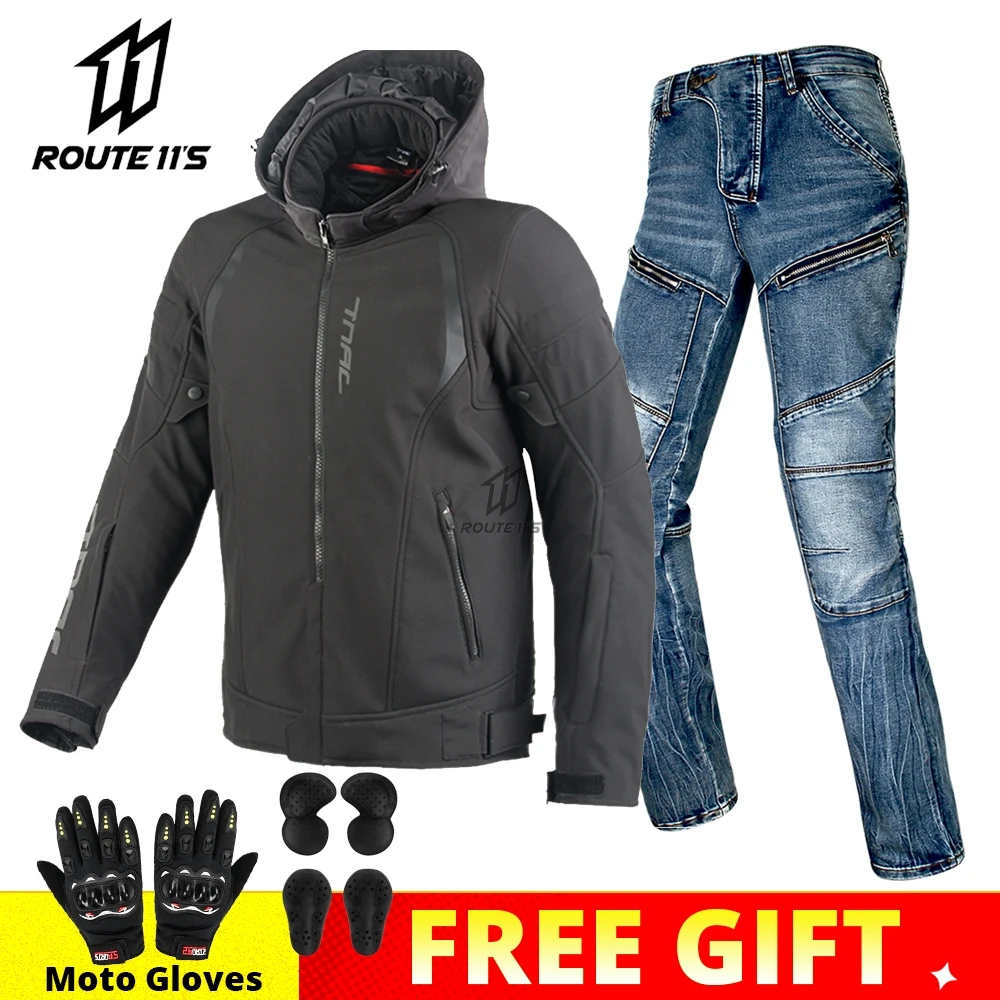 

TNAC-Motorcycle Jackets suit Motocross Racing Jacket Breathable Men Motorbike Riding Waterfroof Four Seasons Reflective Clothes