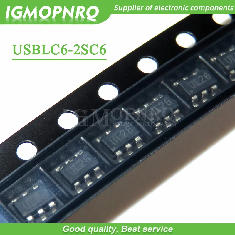 

20PCS USBLC6-2SC6 USBLC6 UL26 SOT23-5 ESD Protector TVS Display New Original Free Shipping