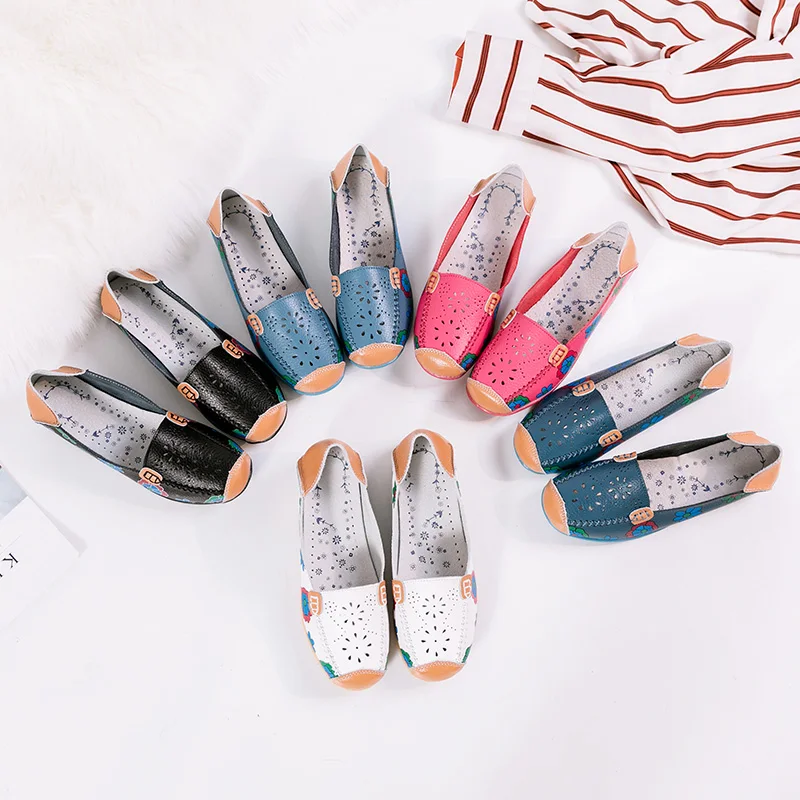 Женская обувь на плоской подошве из натуральной кожи лоферы повседневная