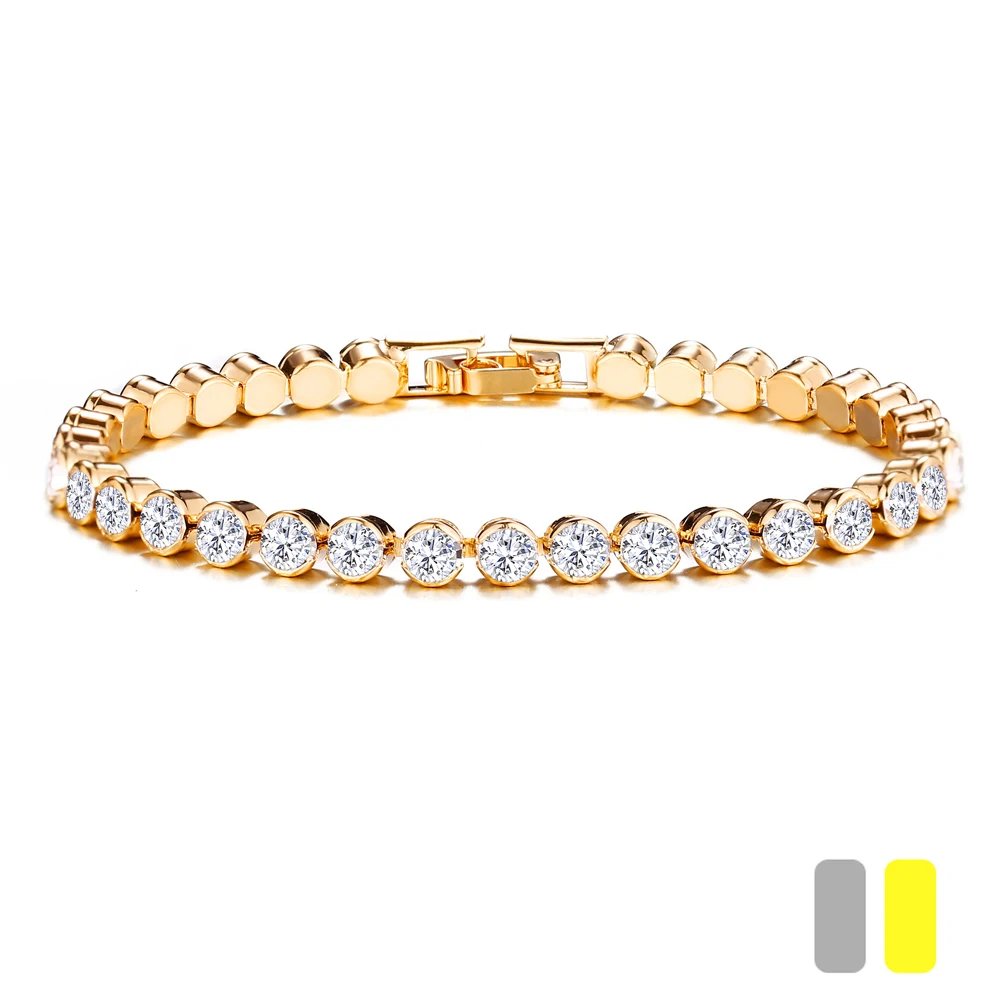 Изысканный Дизайн Роскошные браслеты с кристаллами для тенниса и женщин модные