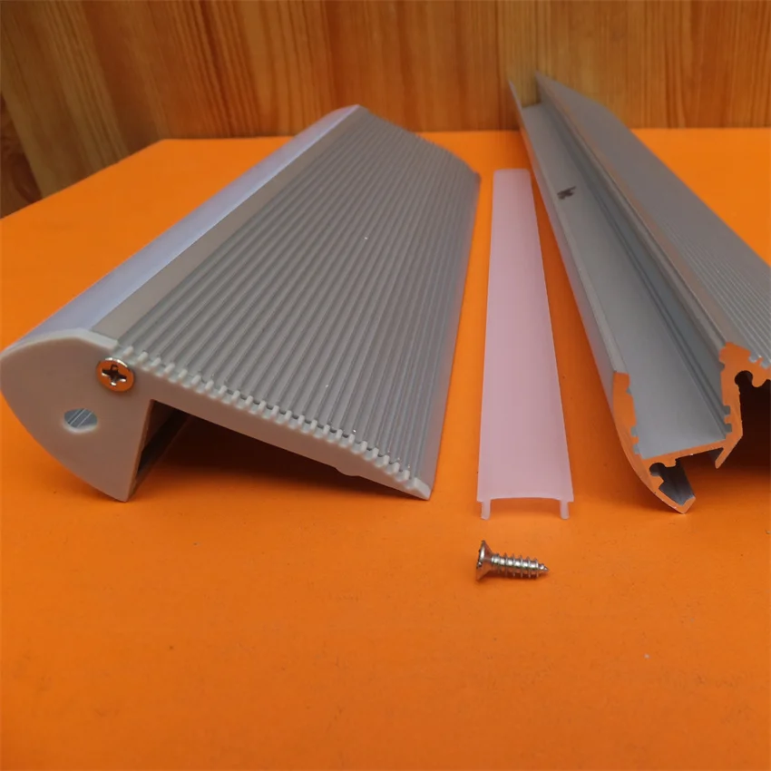 Free Shipping Hot Selling LED Stair Profile with Milky Cover End Caps and Clips 1m/pcs 10m/lot | Bar Lights