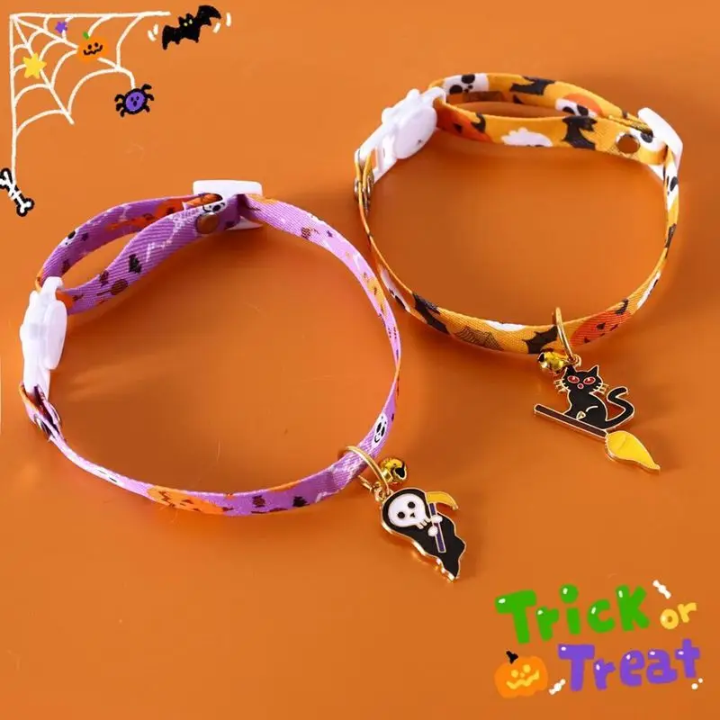 

cat collar pet collar Halloween themed collar cat collars cat collar with bell kitten collar