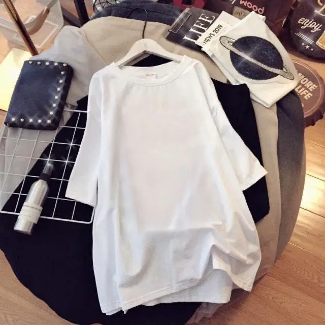 

Summer New Short-sleeved Loose T-shirt Women's Casual Plus Size Korean Round Neck Cute Cat Printing Graphic T Shirts for Women