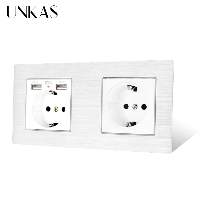 Розетка электрическая универсальная с заземлением и usb портом 16 А|Электрические