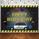 Фон для фотосъемки Avezano, голубой полицейский тематический автомобиль для мальчиков, баннер на день рождения, фотозона для фотостудии