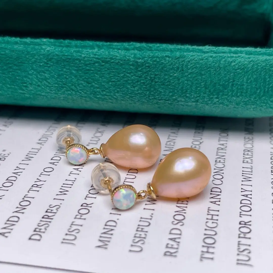 shilovem 18k yellow Natural freshwater pearls Drop Earrings fine Jewelry women trendy wedding Christmas gift new myme8-96612zz