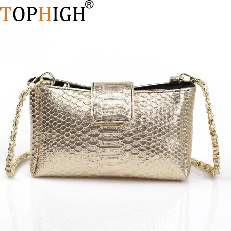 Оригинальные сумки из натуральной кожи для женщин на плечо с змеиной цепочкой