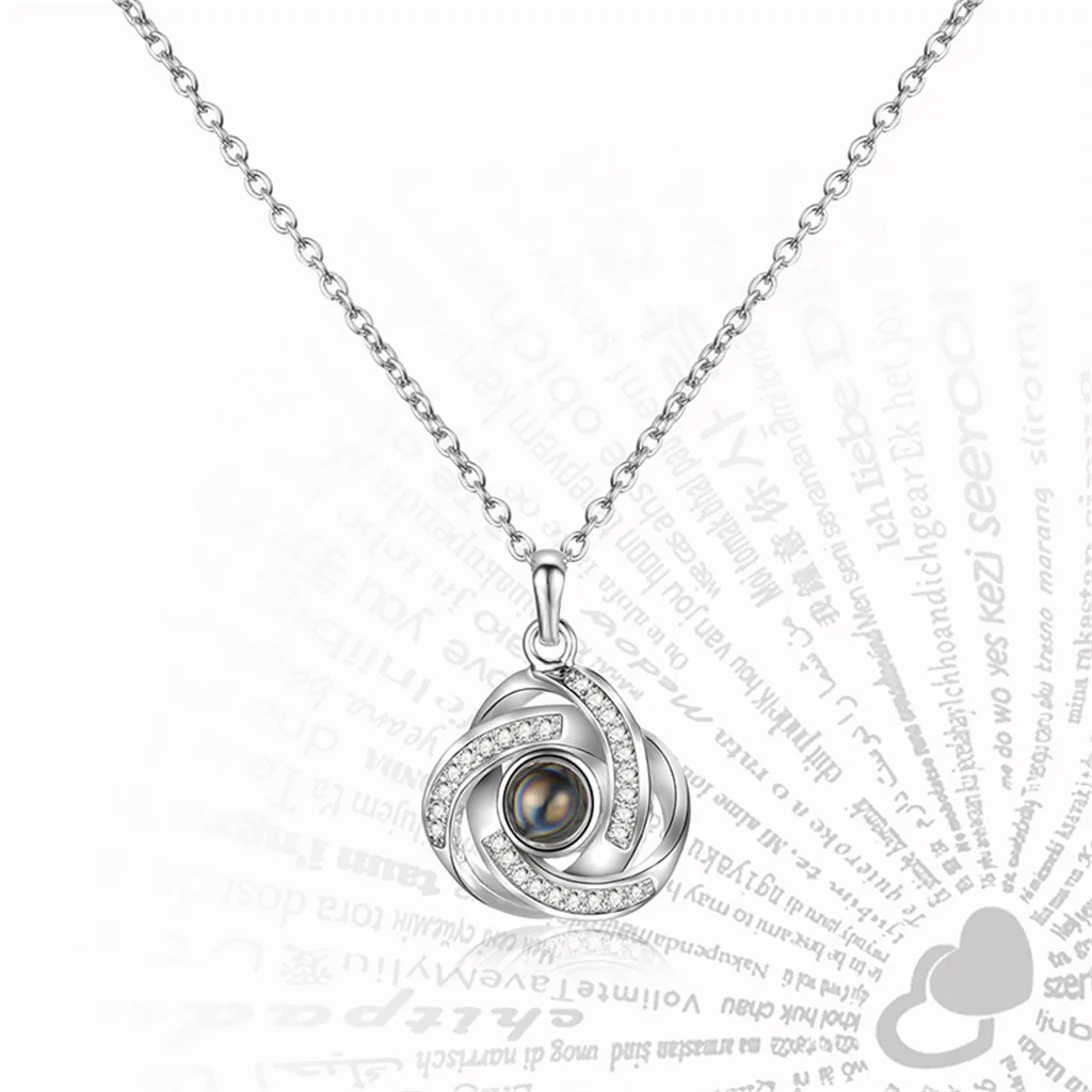 Модные ювелирные изделия Женское Ожерелье подвеска с проекцией из кристаллов