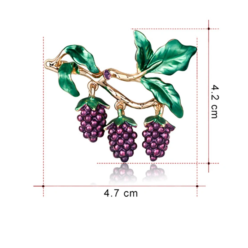 Роскошные стразы брошь виноград для женщин модные эмалированные булавки в виде
