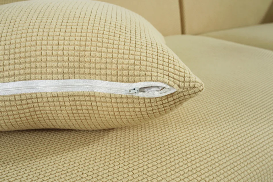 Однотонный чехол для дивана Claroom из кукурузного флиса эластичный в гостиной