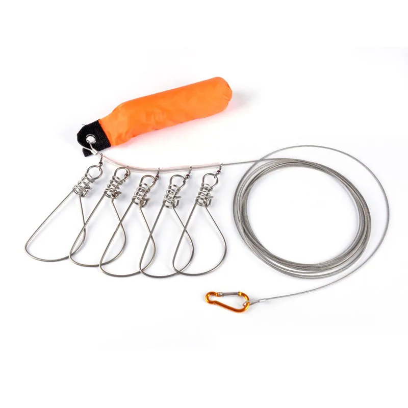

Fishing Lock Buckle Stainless Live Fish Lock and Lock rope length 5M with five Fishing Tackle