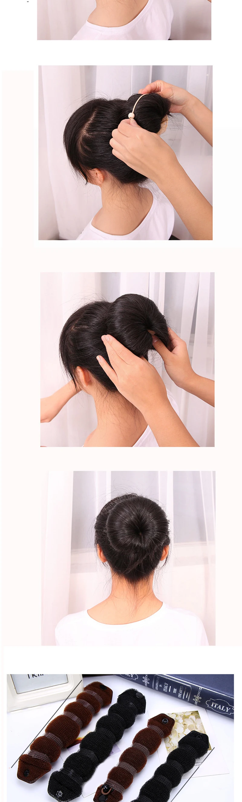 Пончик Кольцо формирователь пены Braider инструмент для девушки DIY Стиль волос для женщин укладки волос бывший волшебный губка булочка производитель