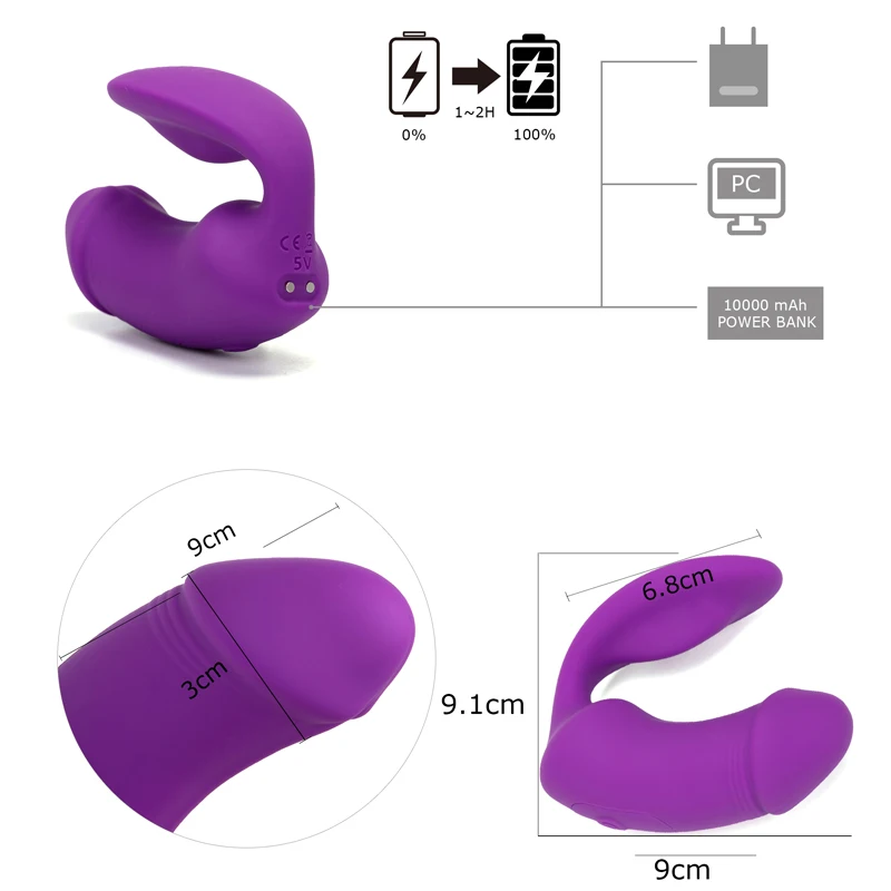 Беспроводной вибратор секс-игрушки для пар USB Перезаряжаемый фаллоимитатор G Spot U