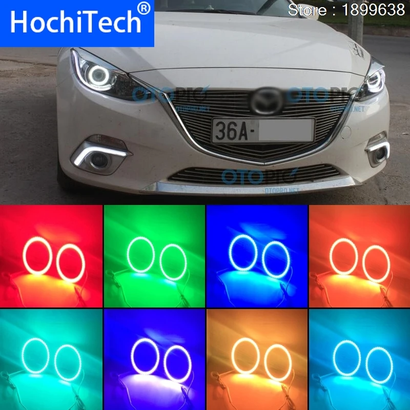 

for mazda 3 2010 2011 2012 2013 2014 RGB LED headlight rings halo angel demon eyes with remote controller