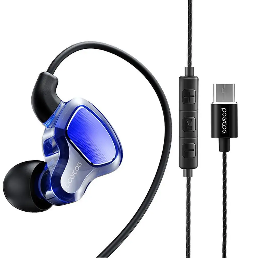 

Наушники с двойной подвижной катушкой стерео звук разъем Type-C для Xiao-mi Oppo Huawei Vi-vo